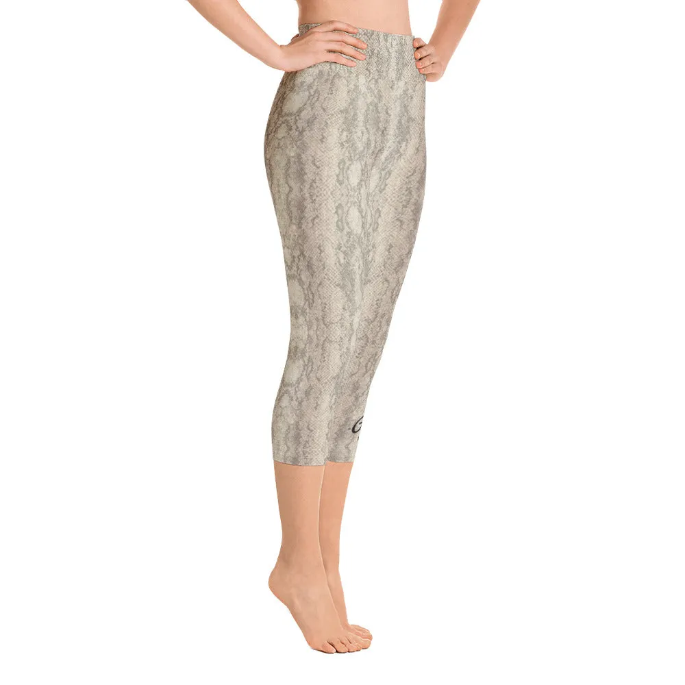 Snake Print Yoga Capri Leggings