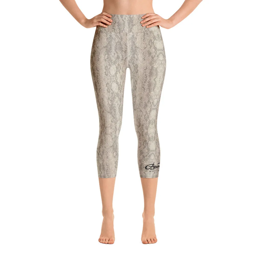 Snake Print Yoga Capri Leggings