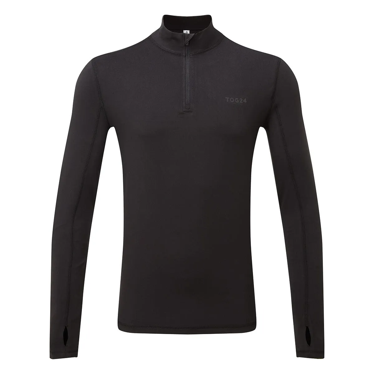 Snowdon Mens Thermal Base Layer Quarter Zip - Black