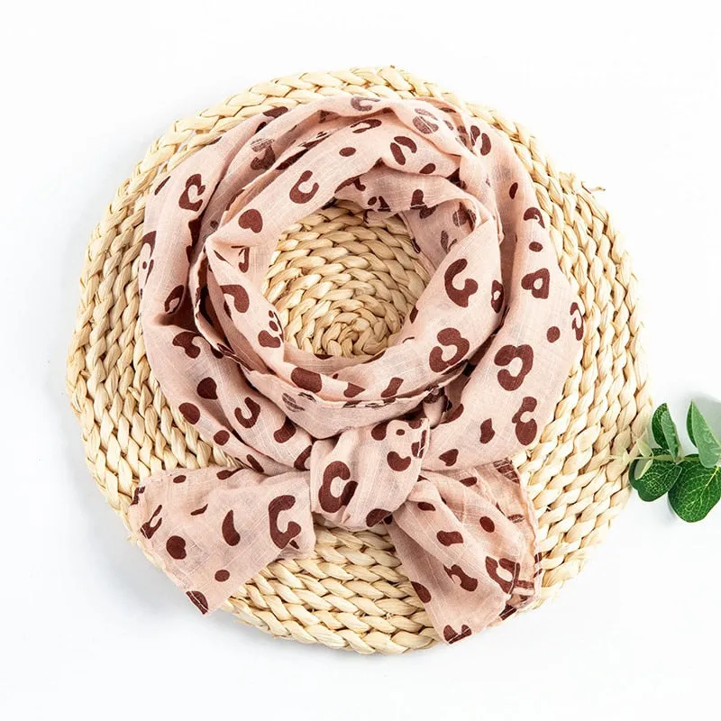 Spring Summer Baby Scarf Cotton Boys Girls Cute Flower Star Linen Scarf Kids Foulard Scarves Children's Shawl Bufandas