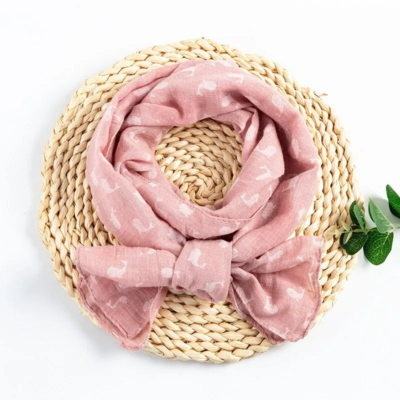 Spring Summer Baby Scarf Cotton Boys Girls Cute Flower Star Linen Scarf Kids Foulard Scarves Children's Shawl Bufandas