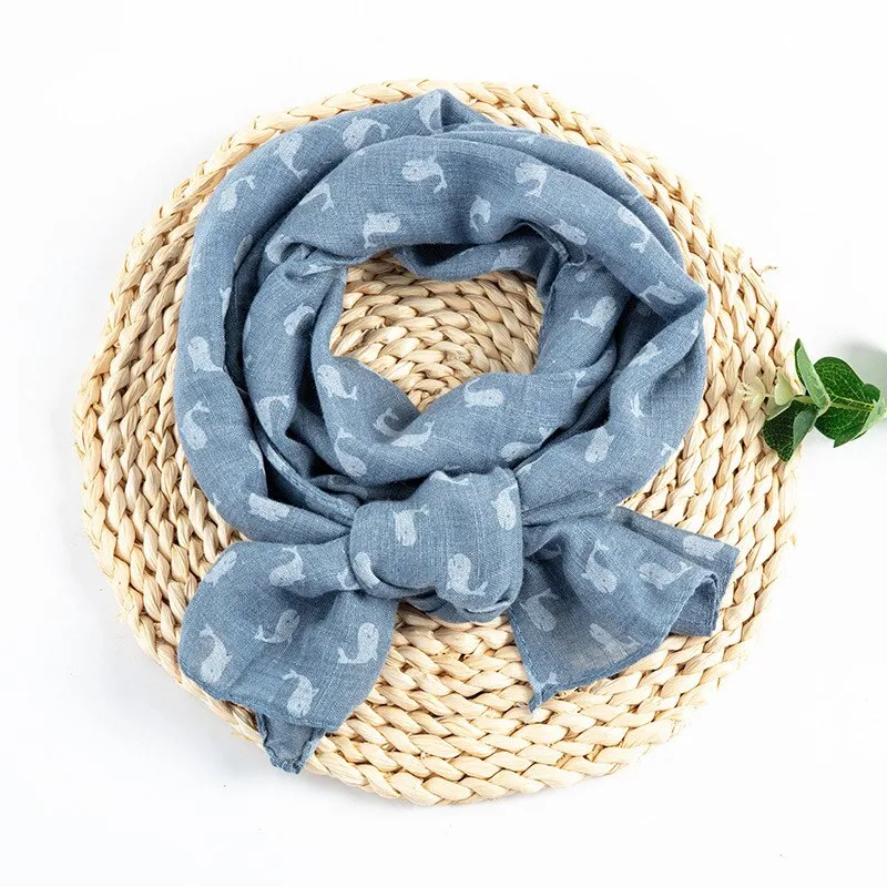 Spring Summer Baby Scarf Cotton Boys Girls Cute Flower Star Linen Scarf Kids Foulard Scarves Children's Shawl Bufandas