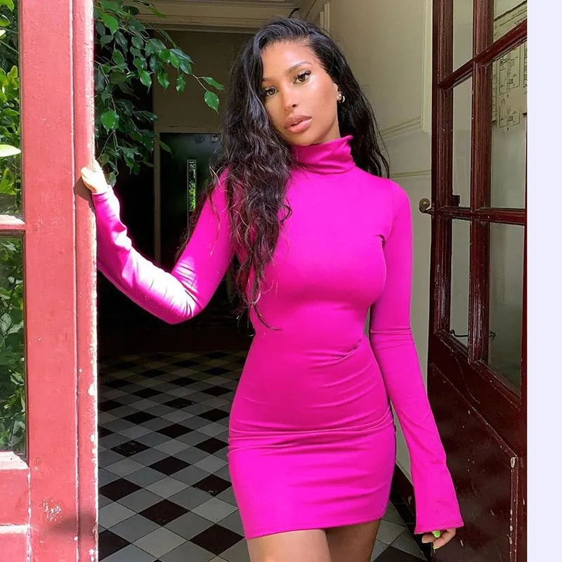 Tianna Long Sleeved Stretch Mini Dress