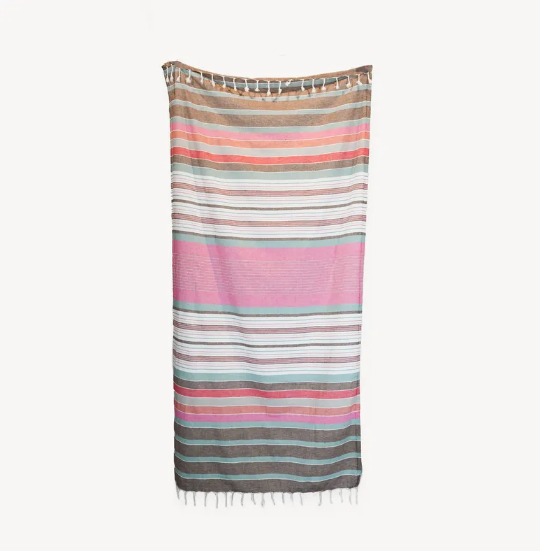 Turkish Towel : Patio Stripe in Pink