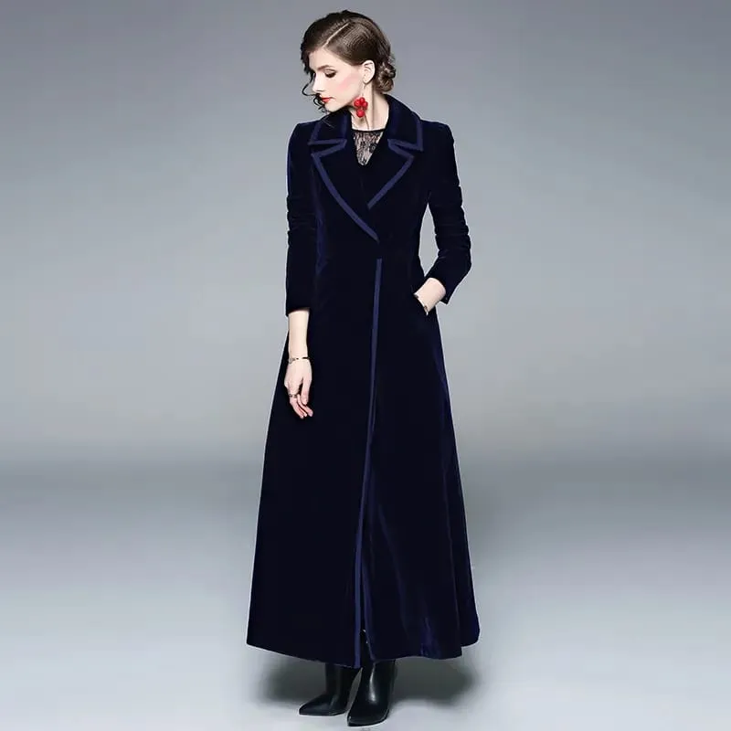 Velvet Outwear Coat Jacket Open Abaya Cardigan Kimono Long Robe Gowns M B-43723