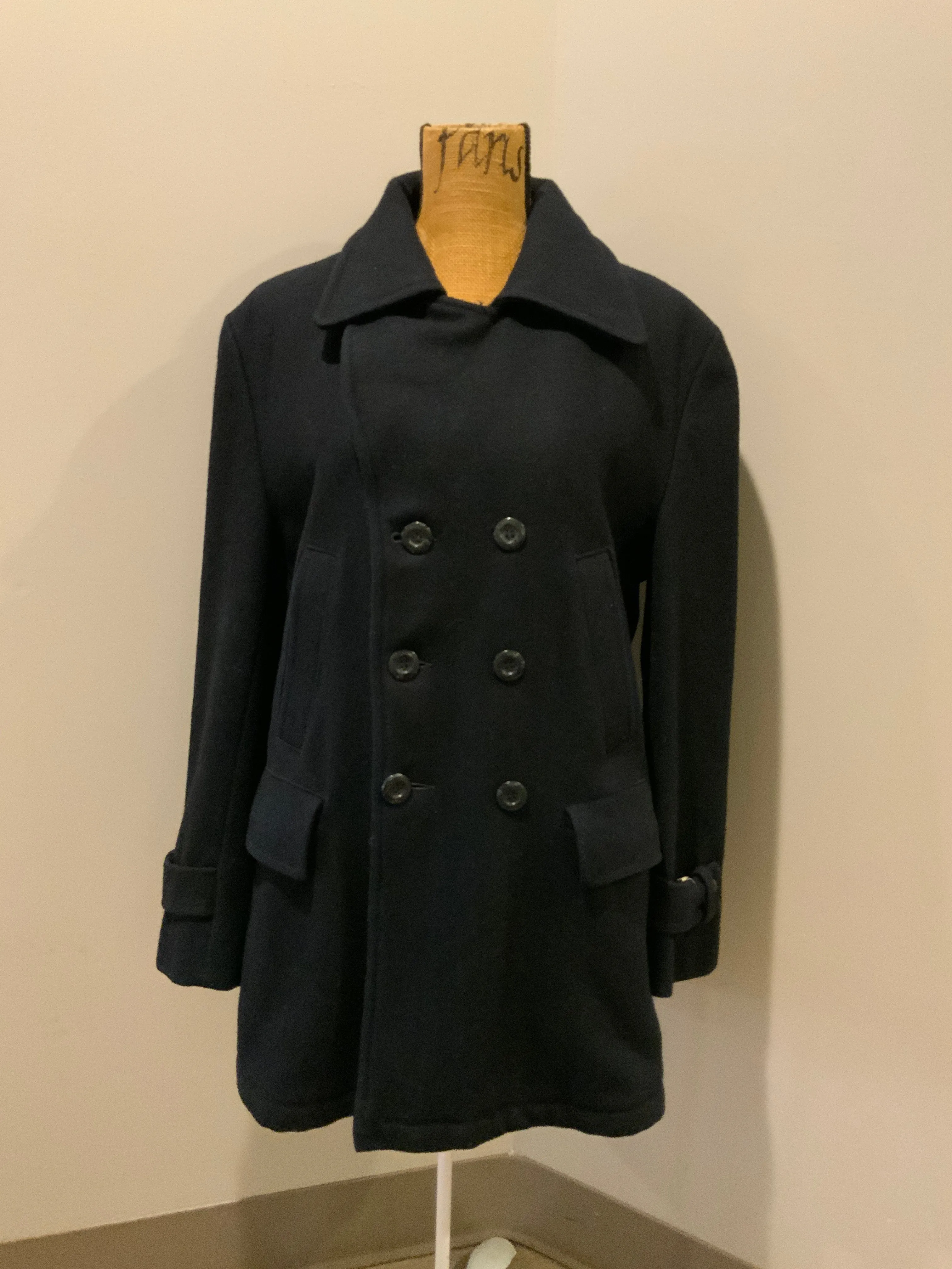 Vintage Hudson's Bay Company Navy Peacoat, Made in Canada, Chest 46"