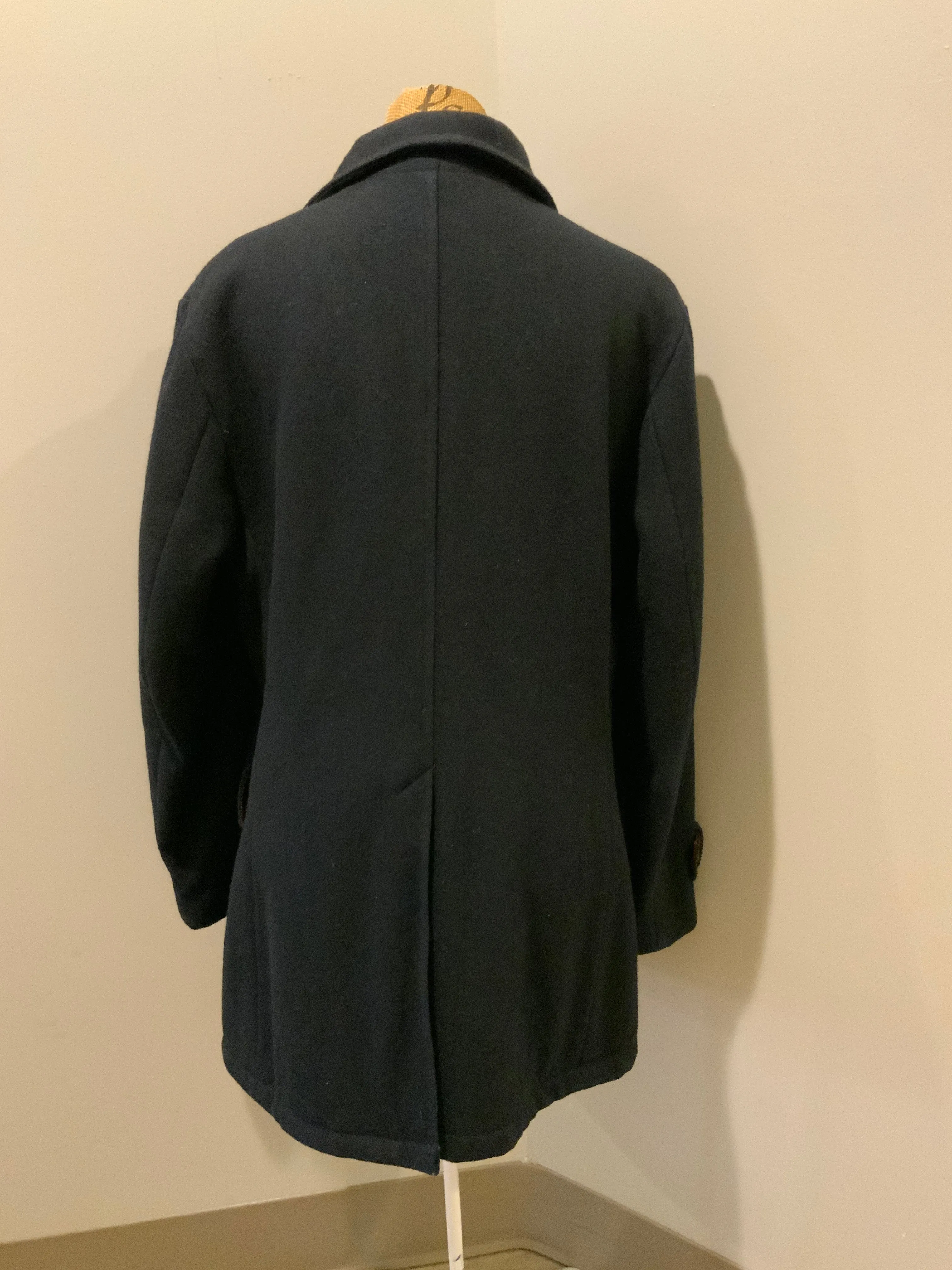 Vintage Hudson's Bay Company Navy Peacoat, Made in Canada, Chest 46"