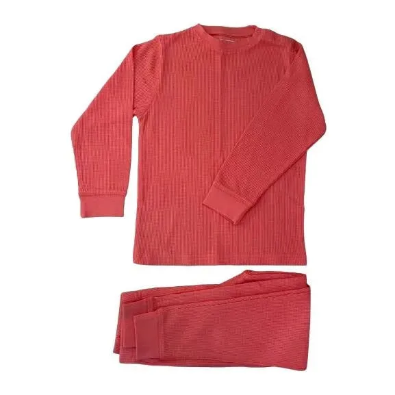 Waffle top & pants set- coral