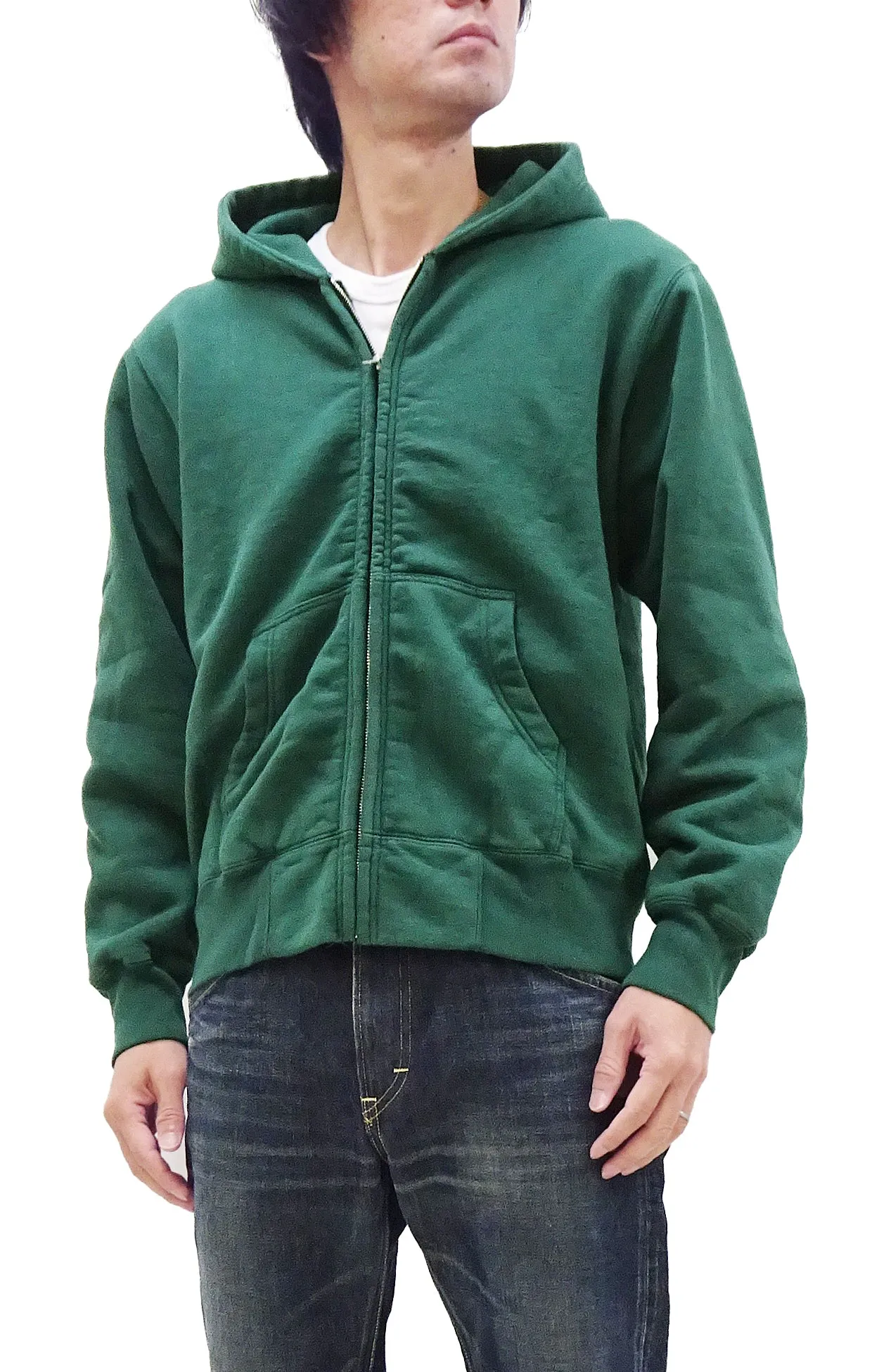 Whitesville Thermal Lined Hoodie Men's Heavy-Weight Plain Full Zip Hooded Sweatshirt WV69264 145 Green