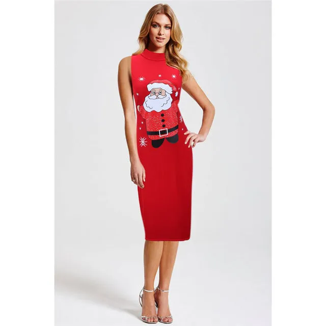 Women Cute Christmas Printed Sleeveless Tank