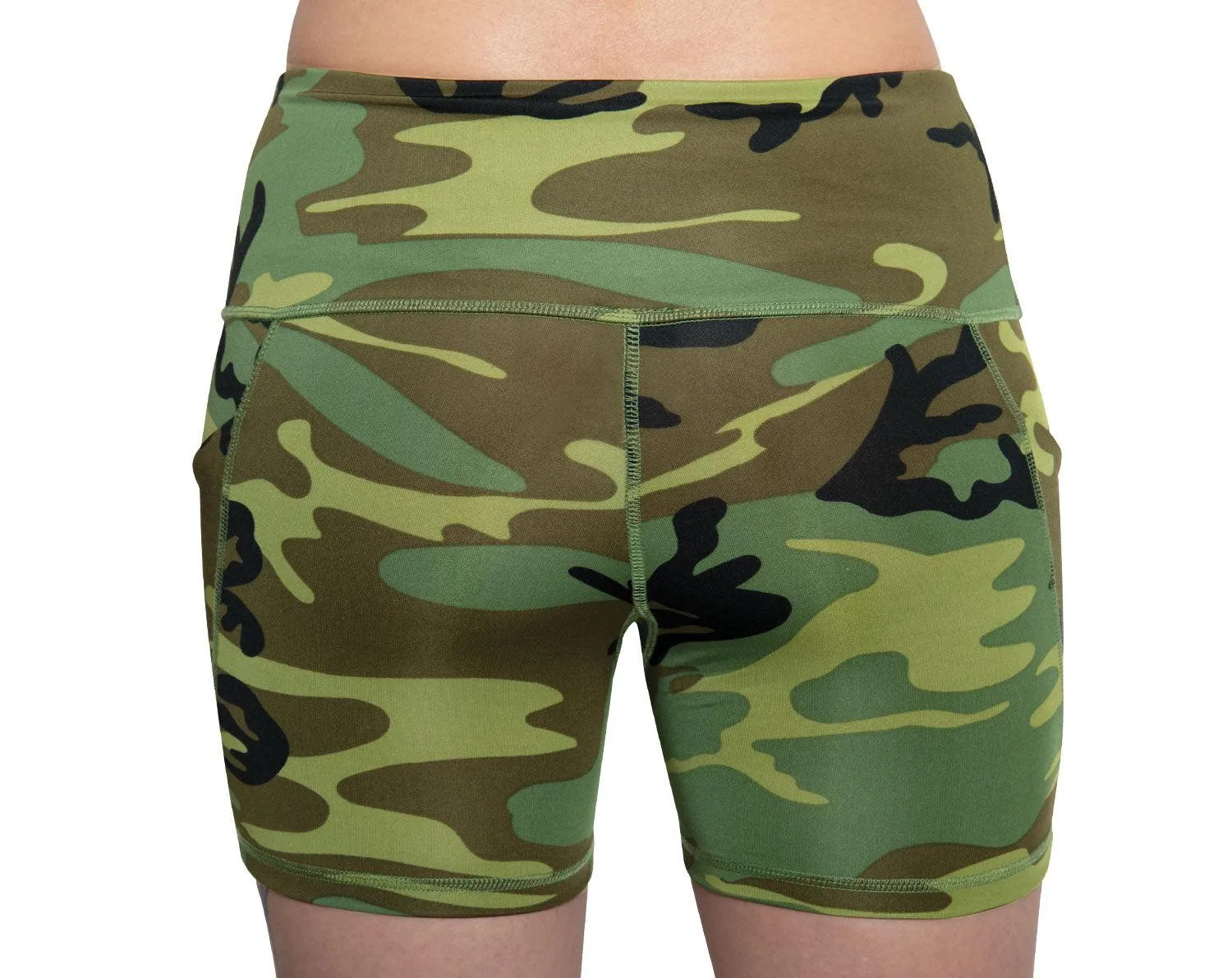 Womens Camo Workout Performance Legging Shorts