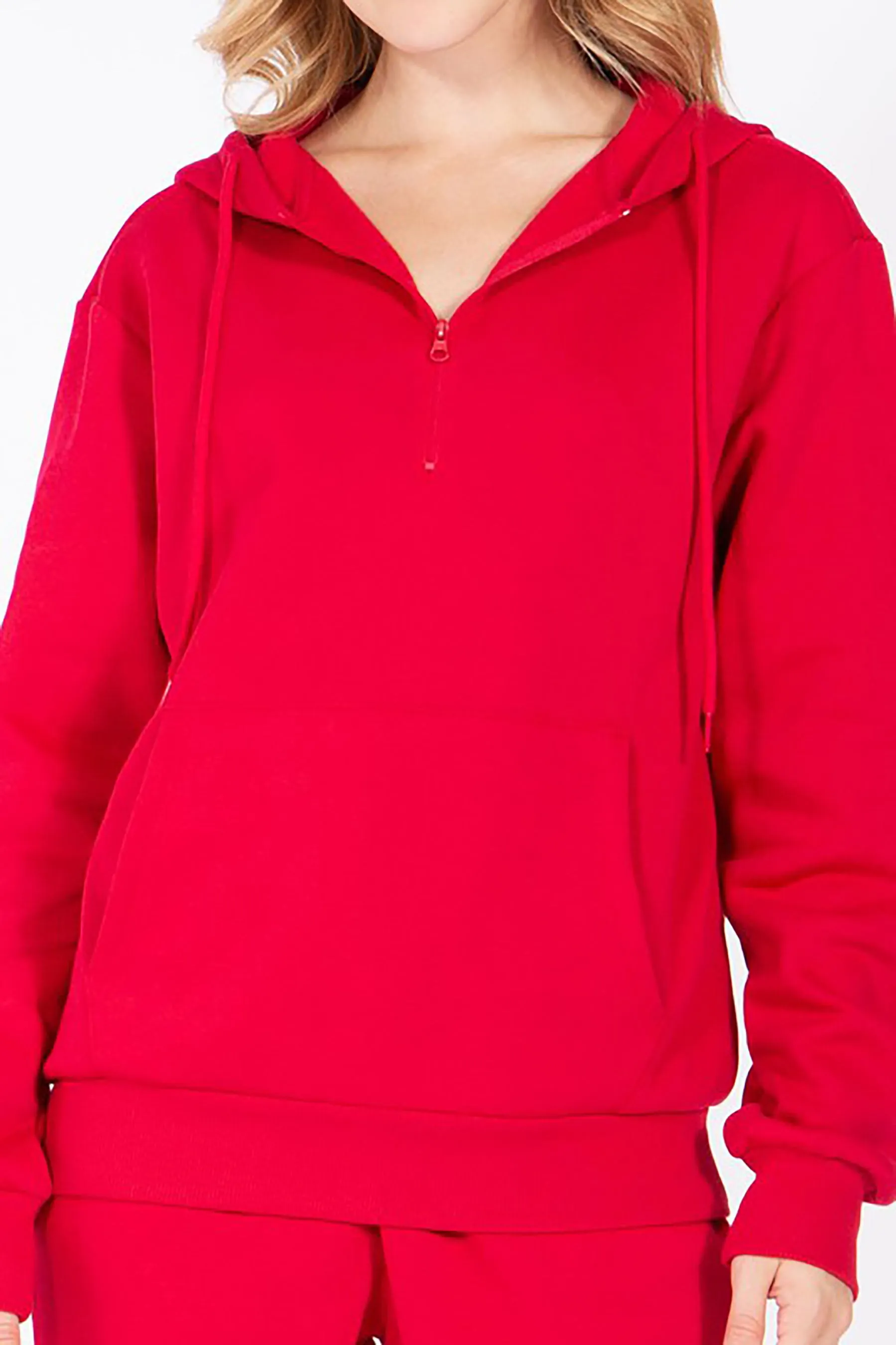 Women's  Casual 1/4 Zip Up Sweatshirts Fleece  Pullover Hoodie