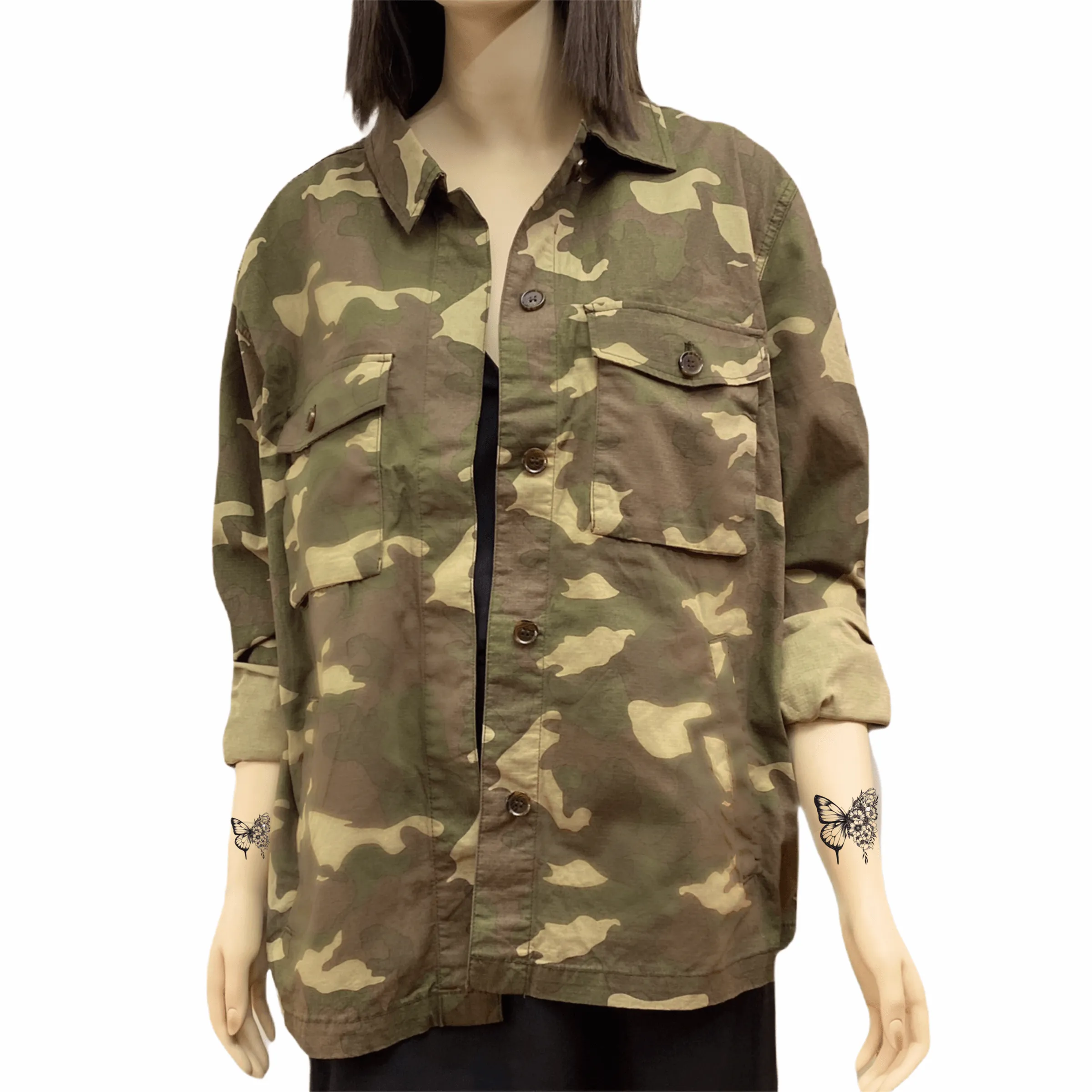 Women's Utility Shirt Jacket Military Green