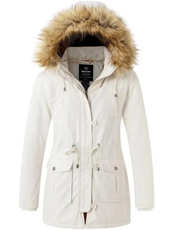 Women's Winter Coat With Detachable Hood Cotton Padded Parka City III